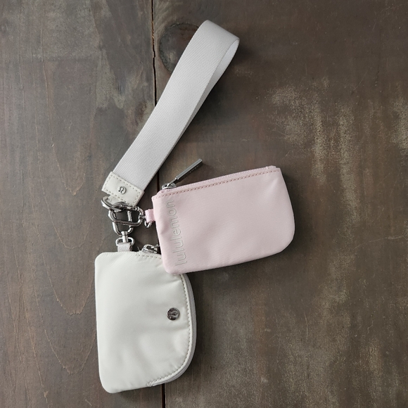 lululemon athletica Handbags - Lululemon Dual Pouch Wristlet – Flush Pink / Bone